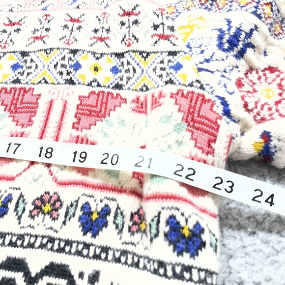 Anthropologie Aldo Martins Sweater Coat womens Fair Isle Long Knit Hoodie Duster - Picture 8 of 14